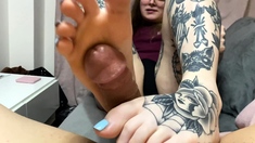 Foot fetish Handjob POV