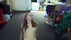 Young woman showing body on cam..