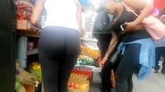 Bubble Booty Teen bending over in spandex