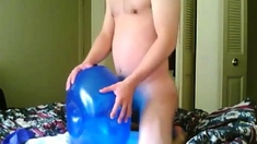 Blue geo balloon humping fuck cum
