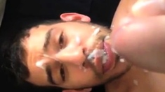 Arab Boy take the full load of daddys cum..