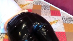 Squeezingmy Ass In Shiny Vinyl Pants